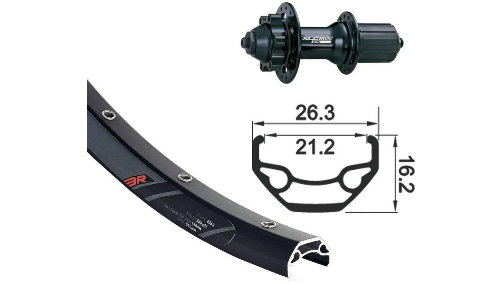 Hinterrad 27,5 Zoll XLC/ Rodi Disc