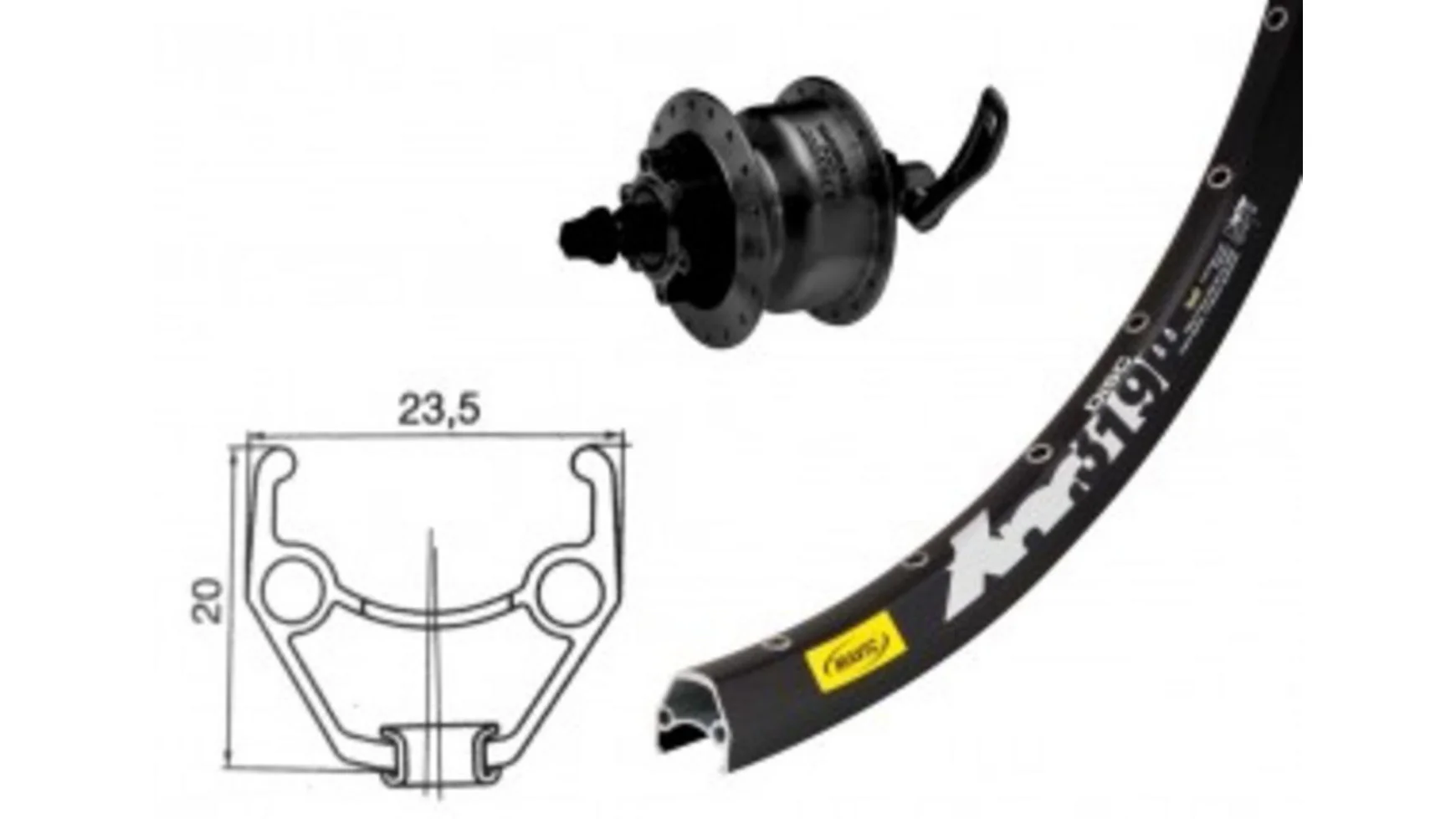 Mavic Vorderrad 26 Zoll XM319 Disc